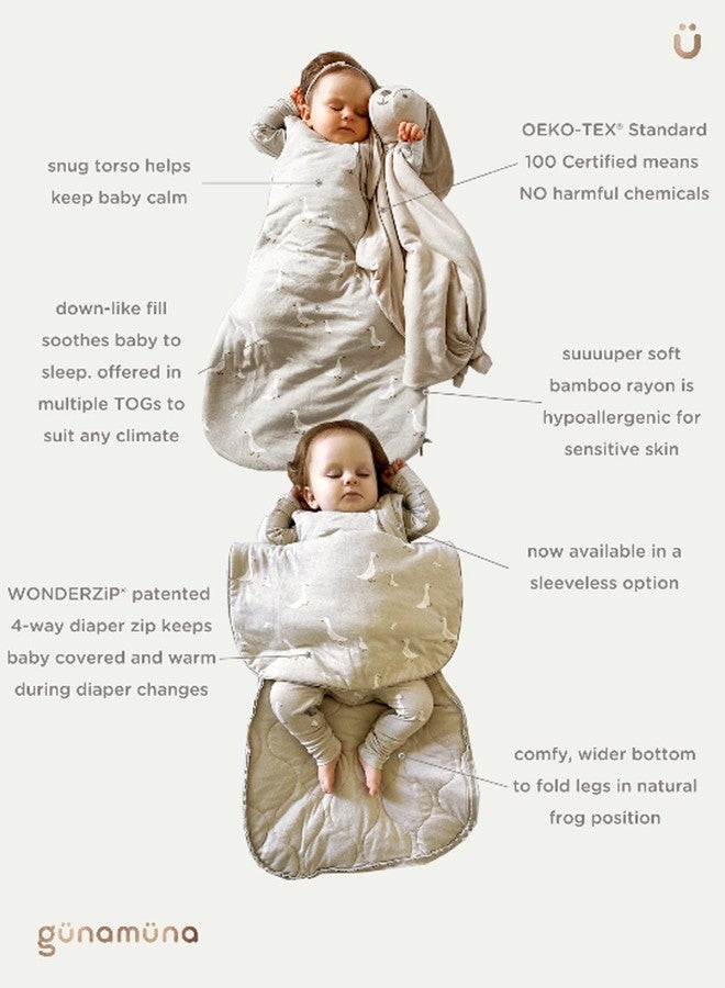 GUNAMUNA Transitional Swaddle Sleep Bag – Soothes Infants 3-6 Months, Easy Diaper Changes with WONDERZiP, 1.0 TOG, Woof - Image 2
